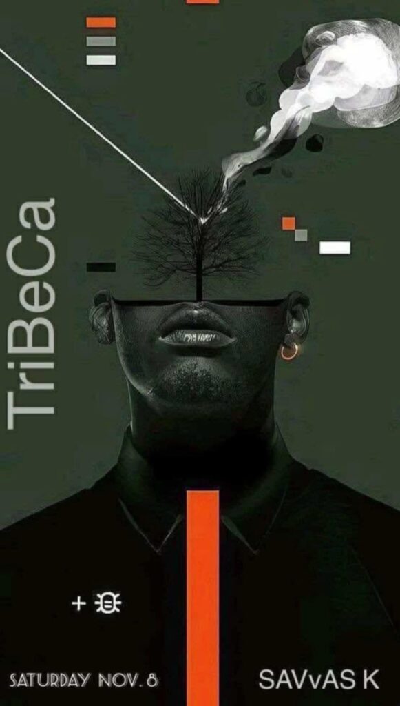 Αφίσα εκδήλωσης στο Tribeca στη 8 Νοεμβρίου 2025 με τον Dj Savva K.