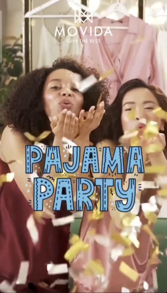 Αφίσα εκδήλωσης από το Movida με Πιτζάμα Party.